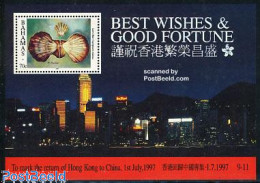 Delcampe - Bahamas 1997 Hong Kong To China S/s, Mint NH, Nature - Various - Shells & Crustaceans - Holograms - Vie Marine