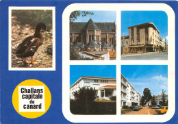 Delcampe - CHALLANS L Eglise Tabac Bar Hotel La Rotonde L Hopital Les Ormeaux 29(scan Recto-verso) MA797 - Challans