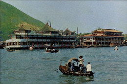 Delcampe - CPA Hongkong China, Schwimmende Restaurants, Aberdeen, Boote Auf Dem Wasser - China