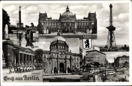 Delcampe - CPA Berlin Mitte, Alexanderplatz, Ehrenmal, Reichstag, Schloss, Potsdamer Platz, Funkturm - Sonstige & Ohne Zuordnung