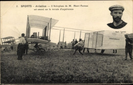 Delcampe - CPA Sports Aviation, L'Aéroplane De M. Henri Farman Est Amené Sur Le Terrain D'expériences - Sonstige & Ohne Zuordnung