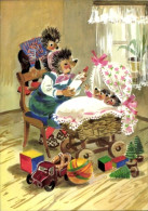 Delcampe - CPA Igelfrau Mit Igelkindern, Igelbabys Im Stubenwagen, Ball, Bausteine - Spielzeug & Spiele