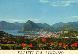 Delcampe - Lugano Frazioni (Ticino, Svizzera) Panorama Da Sonvico; Figino, Veduta Aerea, Blocco/lot 2 Cartoline - Sonvico