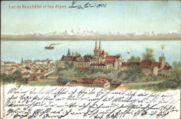 Delcampe - Neuchatel NE Lac De Neuchatel Et Les Alpes - Sonstige & Ohne Zuordnung
