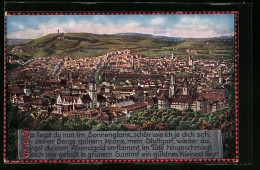 Delcampe - Künstler-AK Stuttgart, Gesamtansicht Aus Der Vogelschau - Stuttgart