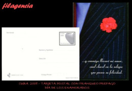 Delcampe - CUBA. ENTEROS POSTALES. TARJETA POSTAL FRANQUEO PREPAGO. 2008 DÍA DE LOS ENAMORADOS. HOMBRE CON CLAVEL EN LA SOLAPA - Autres & Non Classés
