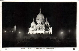 Delcampe - CPA Paris La Nuit La Basilique Du Sacre Coeur - Sacré Coeur
