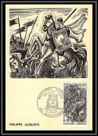Delcampe - 48435 N°1538 Philippe II Auguste (roi King) 1967 France Carte Maximum Card Fdc édition - 1960-1969