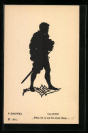 Delcampe - Künstler-AK Paul Konewka: Schattenschnitt, Faust, Valentin-Wenn Ich So Sass Bei Einem Gelag,... - Märchen, Sagen & Legenden