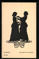 Delcampe - Künstler-AK Paul Konewka: Schattenbild Mit Alter Frau Und Junger Frau Mit Kette, Margarete Und Marthe - Märchen, Sagen & Legenden