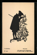 Delcampe - Künstler-AK Paul Konewka: Schattenschnitt, Faust, Wagner, Wie Tragen Uns Die Geistesfreuden - Märchen, Sagen & Legenden