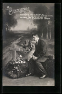 Delcampe - AK Sohn Trauert Am Elterngrab - Beerdigungen