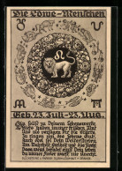 Delcampe - AK Sternzeichen Löwe: Du Sollst Zu Deinem Lebenswerke, Stets Haben Immer Frischen Mut... - Astronomie