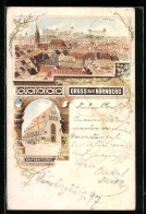 Delcampe - Lithographie Nürnberg, Ortsansicht, Am Bratwurstglöckl - Nuernberg