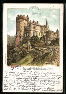 Delcampe - Lithographie Kassel-Wilhelmshöhe, Blick Zur Löwenburg - Kassel