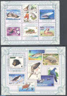 Delcampe - Guinea Bissau 2009 Stamp On Stamp, WWF 2 S/s, Mint NH, Nature - Animals (others & Mixed) - Birds - Fish - Monkeys - Se.. - Peces