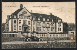 Delcampe - AK Emmendingen, Städtisches Krankenhaus, Strassenansicht Mit Dame Im Auto - Emmendingen