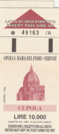 Delcampe - BIGLIETTO OPERA S.MARIA DEL FIORE FIRENZE CUPOLA (BGL421 - Eintrittskarten