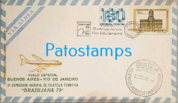 Delcampe - 257889 ARGENTINA BUENOS AIRES COVER CANCEL YEAR 1979  AVIATION BRASILIANA IVUELO ESPECIAL NO POSTAL POSTCARD - Otros & Sin Clasificación