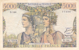 Delcampe - 5000 F Terre Et Mer Du 3-12-1953 FAY 48.10 Alph. D.144 - 5 000 F 1949-1957 ''Terre Et Mer''