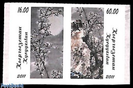 Delcampe - Kyrgyzstan 2011 Prune Blossom 2v [:], Imperforated, Mint NH, Nature - Flowers & Plants - Autres & Non Classés