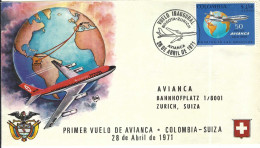 Delcampe - COLOMBIE Ca. 1971: 1er Vol "BOGOTA-ZÜRICH" Par AVIANCA - Colombia