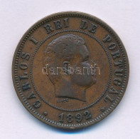 Delcampe - Portugália 1892. 20R Bronz "I. Károly" T:VF Portugal 1892. 20 Reis Bronze "Carlos I" C:VF Krause KM#533 - Non Classificati