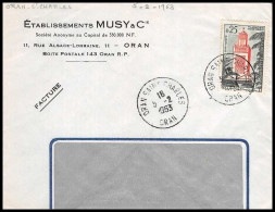 Delcampe - 15438 N°366 Mosquée Tlemcen Oran St Charles 1963 Lettre Cover Algérie Colonies - Briefe U. Dokumente