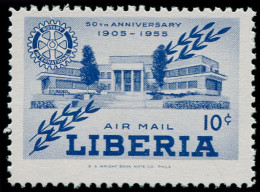 Delcampe - LIBERIA Poste Aérienne ** - 95, Non émis (unicolore Bleu), Dentelé: 10c. Rotary 1955 - Liberia