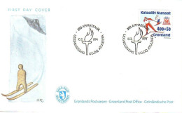 Delcampe - Groenland Poste Obl Yv:232 Mi:243 OL'94 Lillehammer Team Gronland Ammasalik 10-2-1994 Fdc - Gebraucht