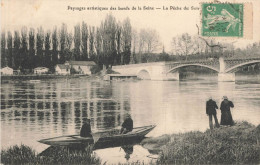 Delcampe - PAYSAGES ARTISTIQUES DES BORDS DE LA SEINE : LA PECHE DU SOIR - Visvangst