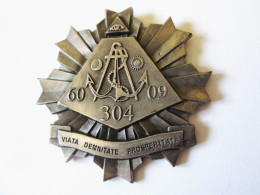 Delcampe - Medaille Maconnique Roumaine 6009/2009:Vie Dignite Prosperite/Romanian Masonic Medal 6009/2009:Life Dignity Prosperity - Autres & Non Classés