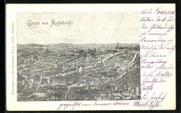 Delcampe - Lithographie Augsburg, Stadt Aus Der Vogelschau - Augsburg