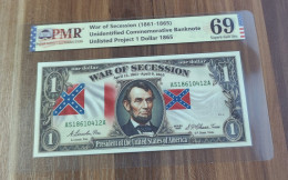 Delcampe - 1$ 1865 Commemorative Banknote Project Unlisted On Paper With Watermark And UV - A Identifier