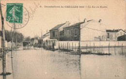 Delcampe - CHELLES - Inondations De 1910,   La Rue Du Moulin. - Chelles