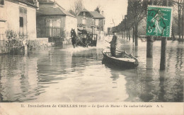 Delcampe - CHELLES - Inondations De 1910, Le Quai De La Marne, Un Cocher Intrépide - Chelles