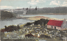 Delcampe - BR61653 Menai Suspension Bridge And Church Island  Wales - Anglesey