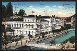 Delcampe - AK Karlsbad, Franz Josefs-Quelle Und Kurhaus - Tschechische Republik