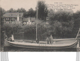 Delcampe - DIEX AÏE - FETES NORMANDES - LE VOILIER  LE " VIKING " AVEC 5 NORVEGIENS VENUS DE CHRISTIANA  A  ROUEN - 2 SCANS - Zeilboten