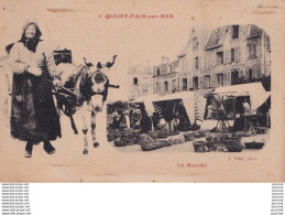 Delcampe - L16-50) SAINT PAIR SUR MER (MANCHE) LE MARCHE - ETALS - PAYSANNE AVEC ANE  - ( 2 SCANS ) - Saint Pair Sur Mer