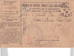 Delcampe - 32) AUCH - ORDRE D APPEL SOUS LES DRAPEAUX + TAMPON  RECRUTEMENT 1928  - SAINT ORENS POUY PETIT- MILITARIA - ( 2 SCANS ) - Auch