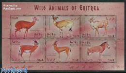 Delcampe - Eritrea 2001 Mammals 6v M/s, Madoqua Saltiana, Mint NH, Nature - Animals (others & Mixed) - Eritrea