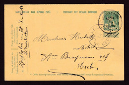 Delcampe - DDKK 501 - Carte Postale Pellens Avec Réponse ST JOSSE TEN NOODE 1914 - P 51 Cat. SBEP 50 Euros - Cartoline Postale Con Risposta Pagata