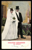 Delcampe - AK Hochzeitspaar In Einerm Festlichen Raum, Glückwunsch Zur Hochzeit - Matrimonios