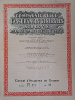 Delcampe - Compagnie Belge D'Assurances Générales Sur La Vie - 1949 - Contrat D'assurance De Group - Banque & Assurance