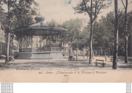 Delcampe - F22-34) CETTE (HERAULT) L ' ESPLANADE ET LE KIOSQUE A MUSIQUE - ( 2 SCANS ) - Sete (Cette)