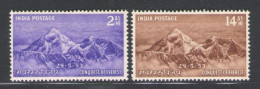 Delcampe - 1953 INDIA - Conquista Monte Everest, Stanley Gibbons N. 344/45 - MNH ** - Autres & Non Classés