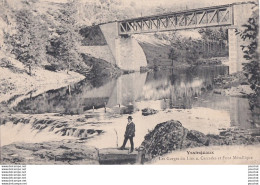 Delcampe - C17-43) YSSINGEAUX - HOMME DEVANT LES GORGES DU LINON - CASCADES ET PONT METALLIQUE - 1907 -  2 SCANS - Yssingeaux