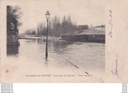 Delcampe - C15-17) SAINTES - INONDATIONS  DE  1904 -  VUE PRISE DU MARCHE  - ( 2 SCANS ) - Saintes
