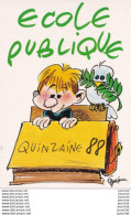 Delcampe - C14- ECOLE PUBLIQUE QUINZAINE 1988 - ILLUSTRATEUR GUERIN - EDIT. LA LIGUE - ( 2 SCANS ) - Schulen